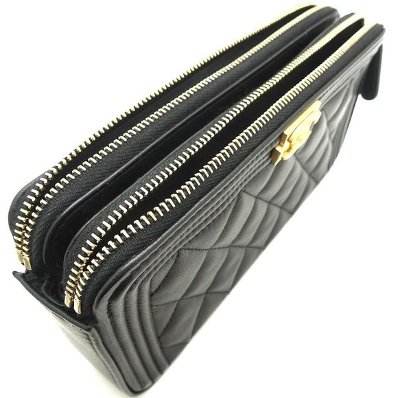 Chanel Chain Wallet Lambskin Black Diagonal Shoulder - Picture 4 of 7